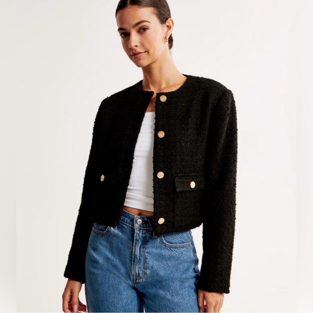 Abercrombie Black Tweed Blazer Jacket
